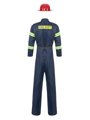 Yiesvsov Herren Feuerwehrmantel Lange Ärmel Teiliges Feuerwehr Set Jacke Hose Gürtel Reflektierende Streifen Plastik Kostüm Halloween Helm Rollenspiel Marineblau M Yiesvsov Herren Feuerwehrmantel Lange Ärmel Teiliges Feuerwehr Set Jacke Hose Gürtel Reflektierende Streifen Plastik Kostüm Halloween Helm Rollenspiel Marineblau M von Yiesvsov