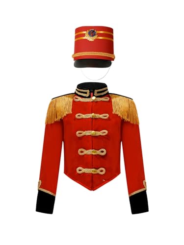 Yiesvsov Kleines Mädchen Mädchen Banduniform Schlagzeuger Dirigent Moderator Zirkuskostüm Dompteur Jacke Mit Quasten Prinz Hut Halloween Kostüm Cosplay C Rot 158-164 Yiesvsov Kleines Mädchen Mädchen Banduniform Schlagzeuger Dirigent Moderator Zirkuskostüm Dompteur Jacke Mit Quasten Prinz Hut Halloween Kostüm Cosplay C Rot 158-164 von Yiesvsov