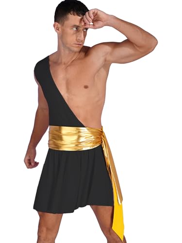 Yiesvsov Mann Toga Antikes Griechisches Kleid Einarmiges Kostüm Cäsar Römisches Gewand Mittelalterliche Renaissance Kleidung Ärmelloses Kostüm Halloween Karneval Schwarz L Yiesvsov Mann Toga Antikes Griechisches Kleid Einarmiges Kostüm Cäsar Römisches Gewand Mittelalterliche Renaissance Kleidung Ärmelloses Kostüm Halloween Karneval Schwarz L von Yiesvsov