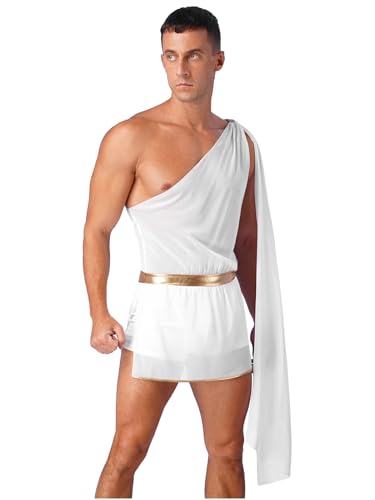 Yiesvsov Römisch Griechische Toga Männer Jumpsuit Schlitz Ein Schulterträger Bodysuit Für Nachtclub Clubwear Kostüm Cosplay Halloween Karneval Rollenspiel Maskerade Weiß M Yiesvsov Römisch Griechische Toga Männer Jumpsuit Schlitz Ein Schulterträger Bodysuit Für Nachtclub Clubwear Kostüm Cosplay Halloween Karneval Rollenspiel Maskerade Weiß M von Yiesvsov