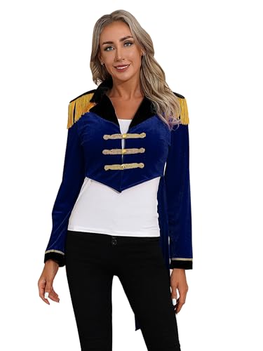 Yiesvsov Zirkus Domina Mantel Damen Ringmeister Zirkus Kostüm Bühnenauftritt Bühne Band Kostüm Halloween Karneval Rollenspiel Marineblau M Yiesvsov Zirkus Domina Mantel Damen Ringmeister Zirkus Kostüm Bühnenauftritt Bühne Band Kostüm Halloween Karneval Rollenspiel Marineblau M von Yiesvsov