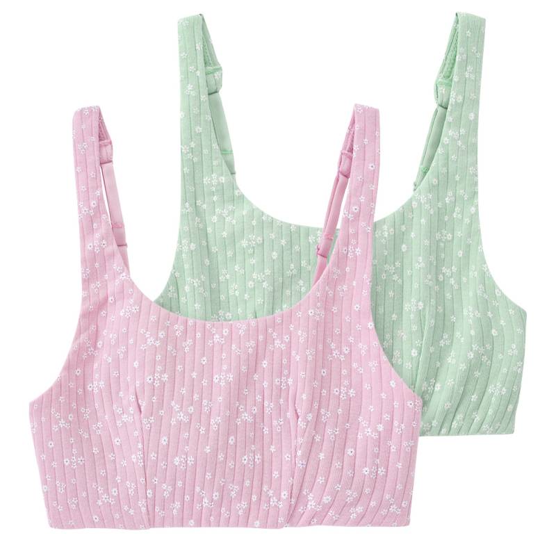 2 Mädchen Bustiers mit Blümchen-Print von Yigga