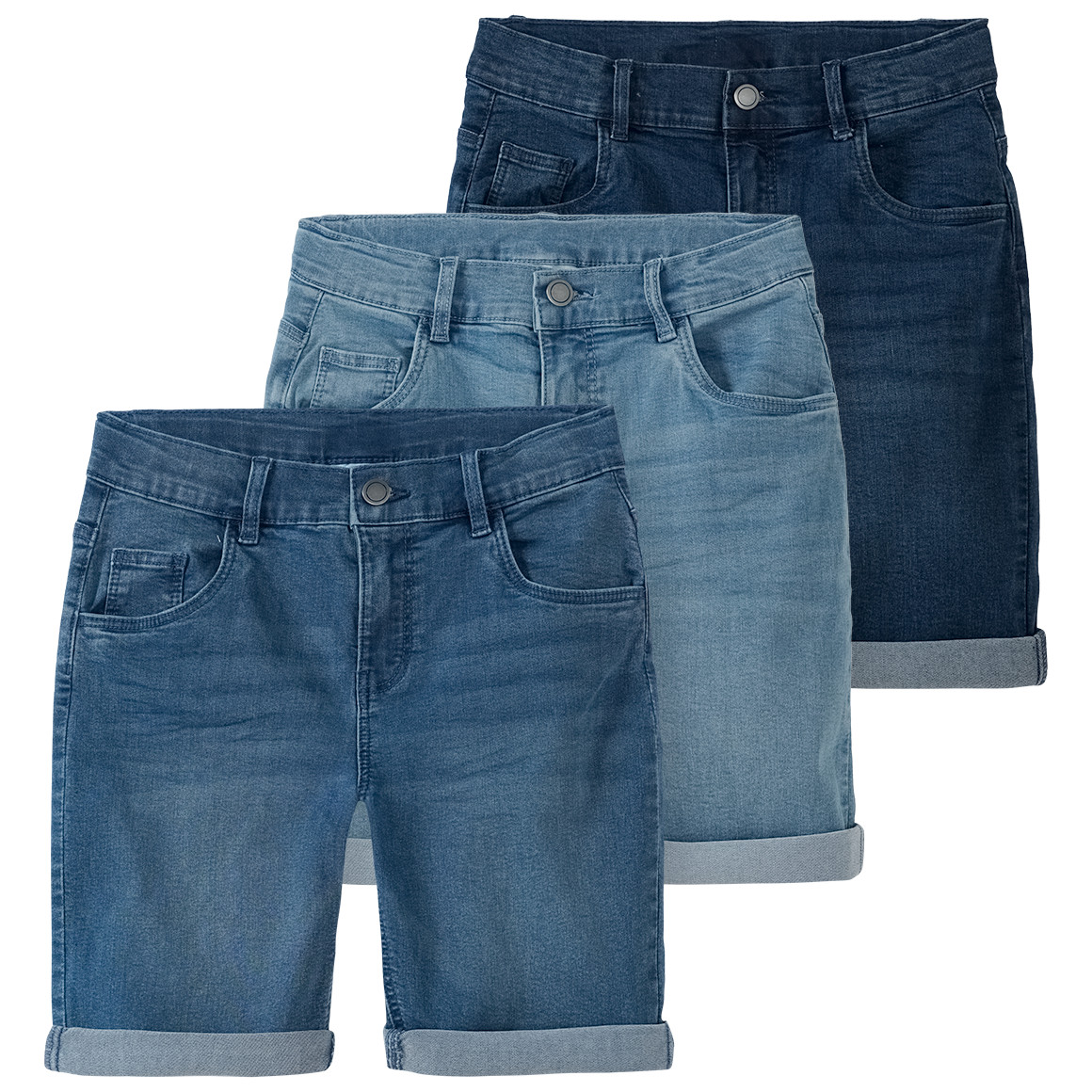 3 Jungen Jeansshorts im Basic-Look 3 Jungen Jeansshorts im Basic-Look von Yigga