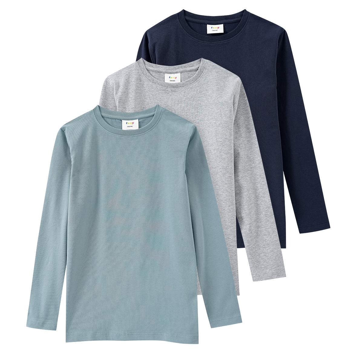 3 Jungen Langarmshirts im Basic-Look 3 Jungen Langarmshirts im Basic-Look von Yigga