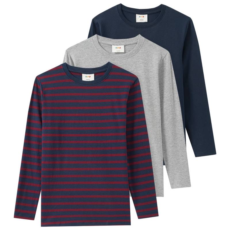 3 Jungen Langarmshirts im Basic-Look 3 Jungen Langarmshirts im Basic-Look von Yigga