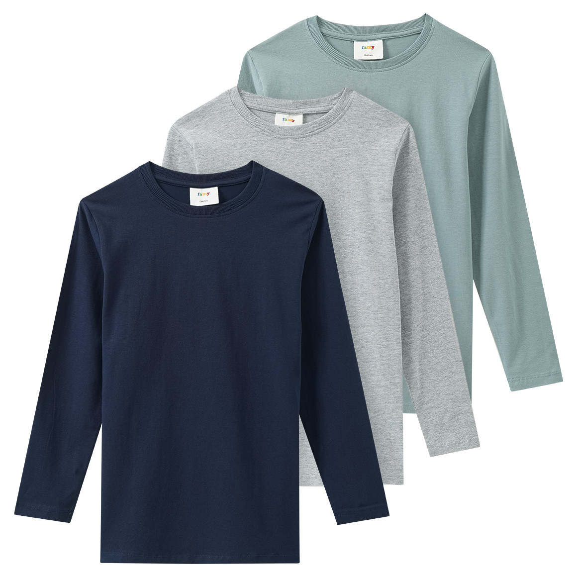 3 Jungen Langarmshirts im Basic-Look 3 Jungen Langarmshirts im Basic-Look von Yigga