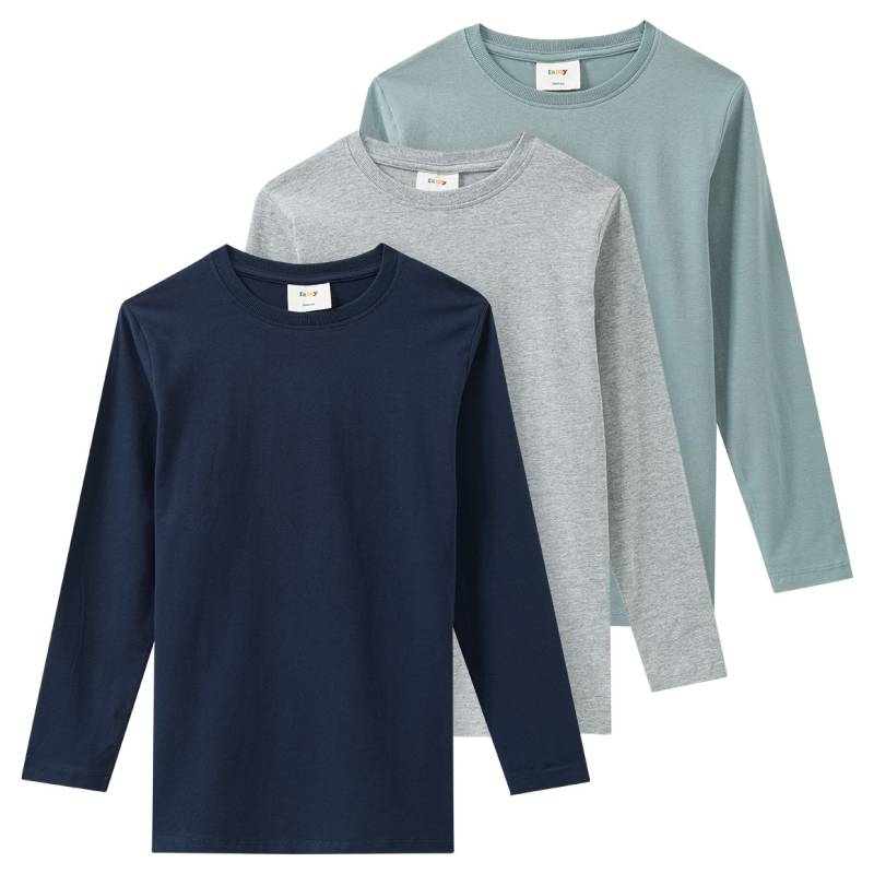 3 Jungen Langarmshirts im Basic-Look 3 Jungen Langarmshirts im Basic-Look von Yigga