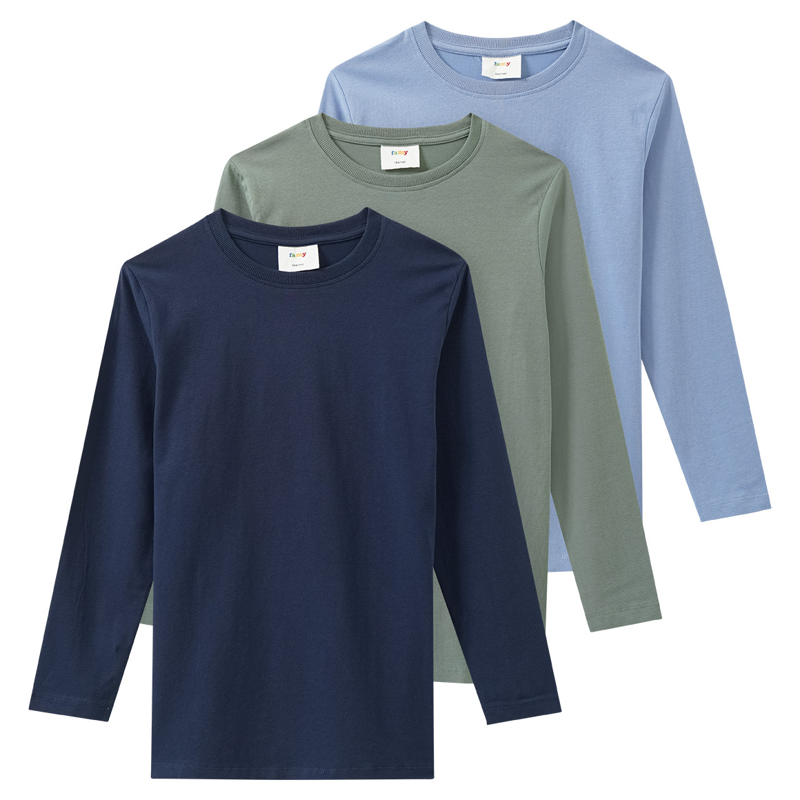 3 Jungen Langarmshirts im Basic-Look 3 Jungen Langarmshirts im Basic-Look von Yigga