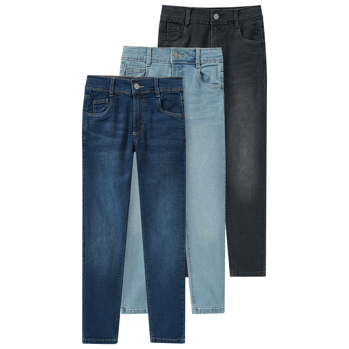 3 Jungen Skinny-Jeans im 5-Pocket-Style von Yigga