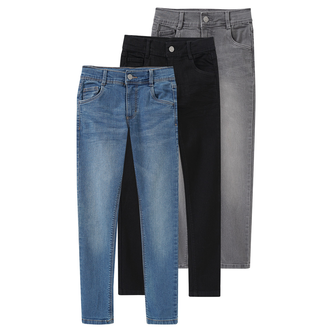 3 Jungen Skinny-Jeans im 5-Pocket-Style von Yigga