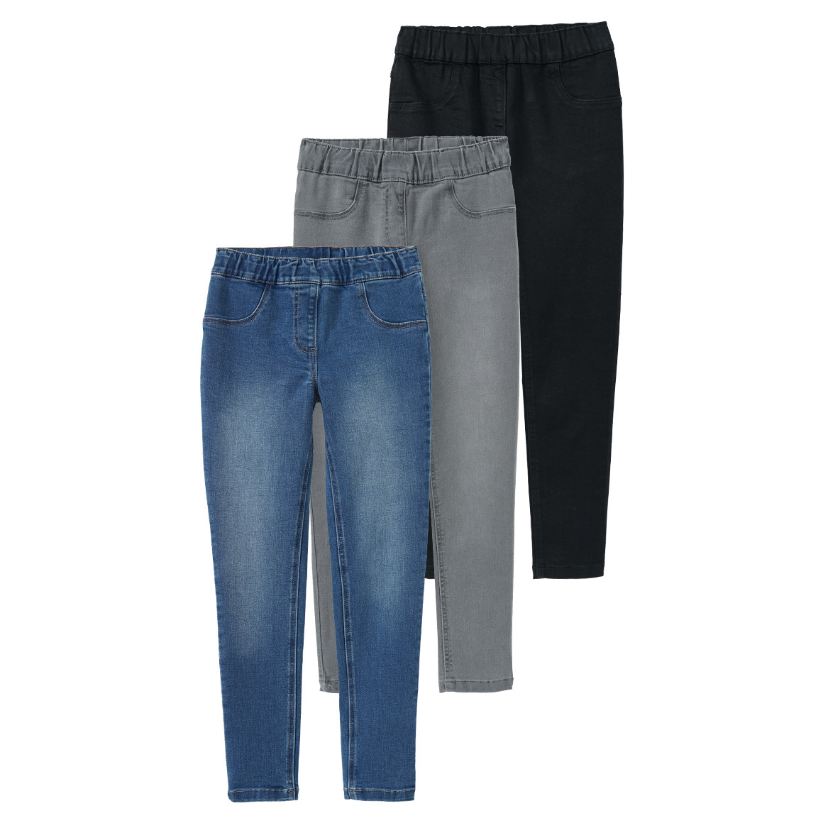 3 Mädchen Jeggings mit Stretch-Bund von Yigga