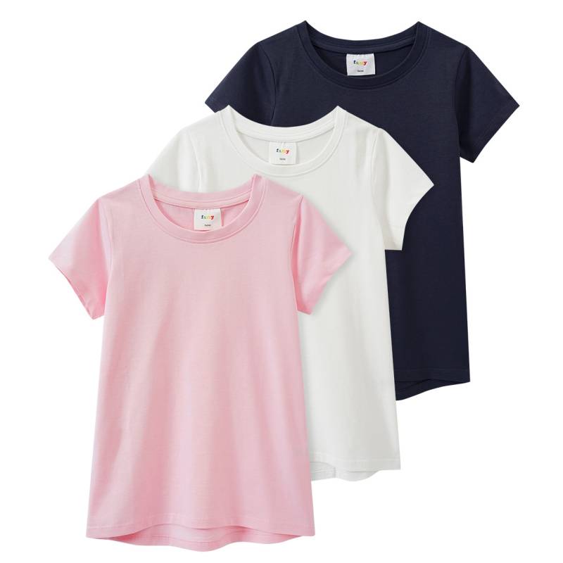 3 Mädchen T-Shirts im Basic-Look von Yigga