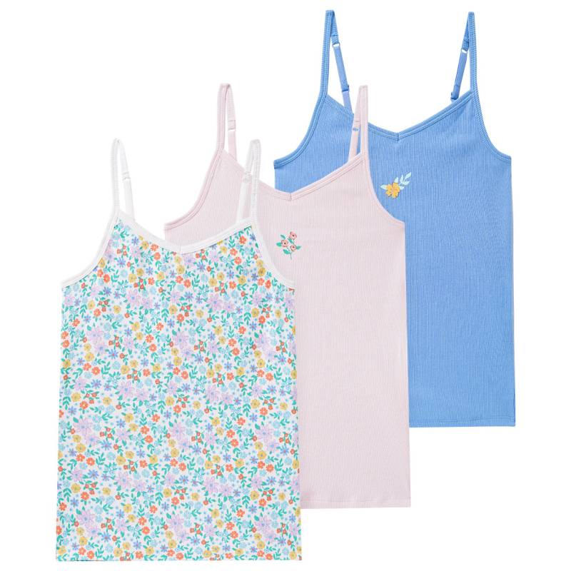 3 Mädchen Unterhemden mit Rippstruktur von Yigga