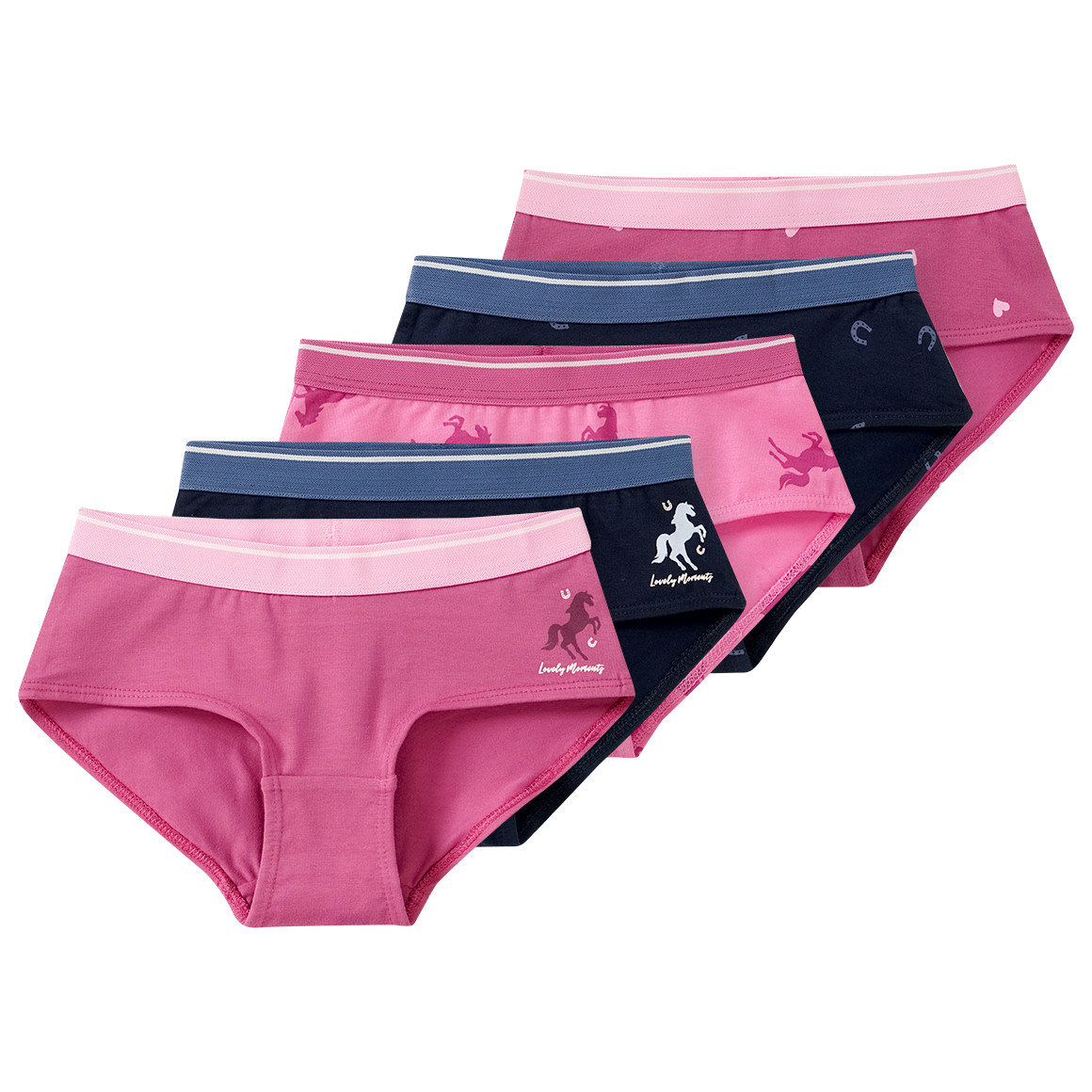 5 Mädchen Pantys mit Pferde-Motiven von Yigga