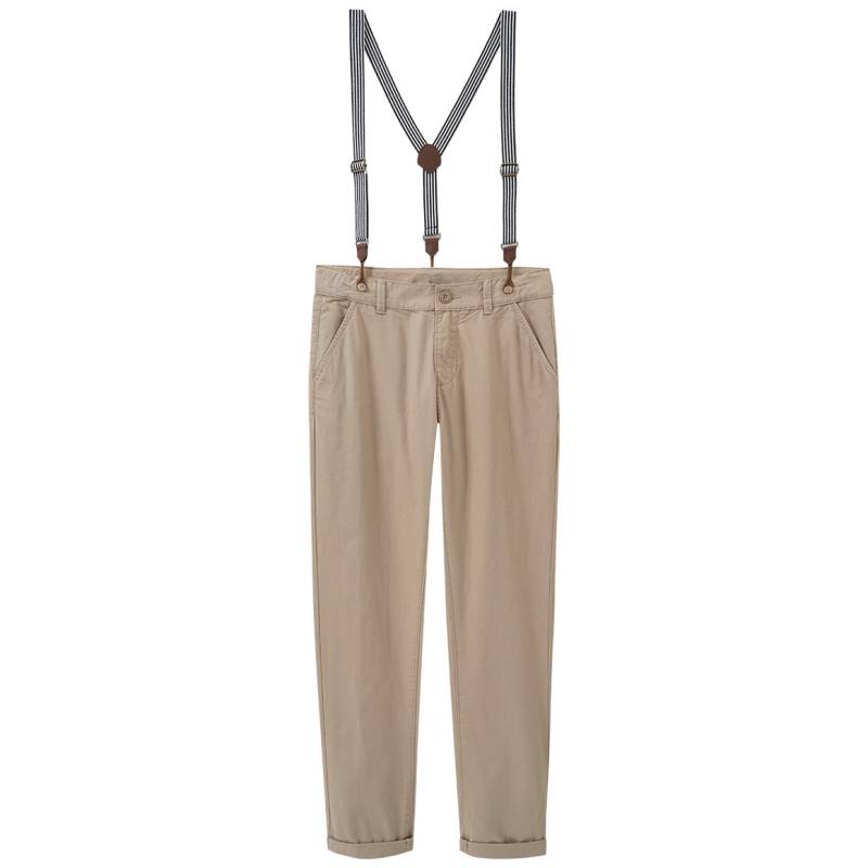 Jungen Chinohose mit Hosenträgern von Yigga