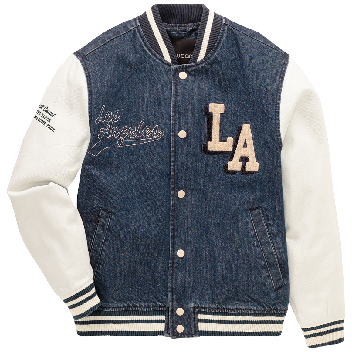 Jungen College-Jacke im Denim-Look von Yigga