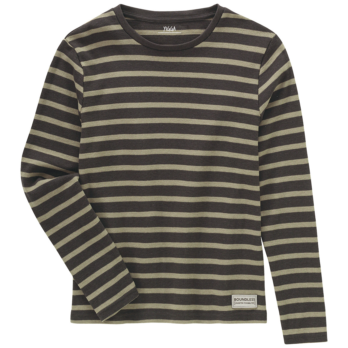 Jungen Langarmshirt im Ringel-Look von Yigga