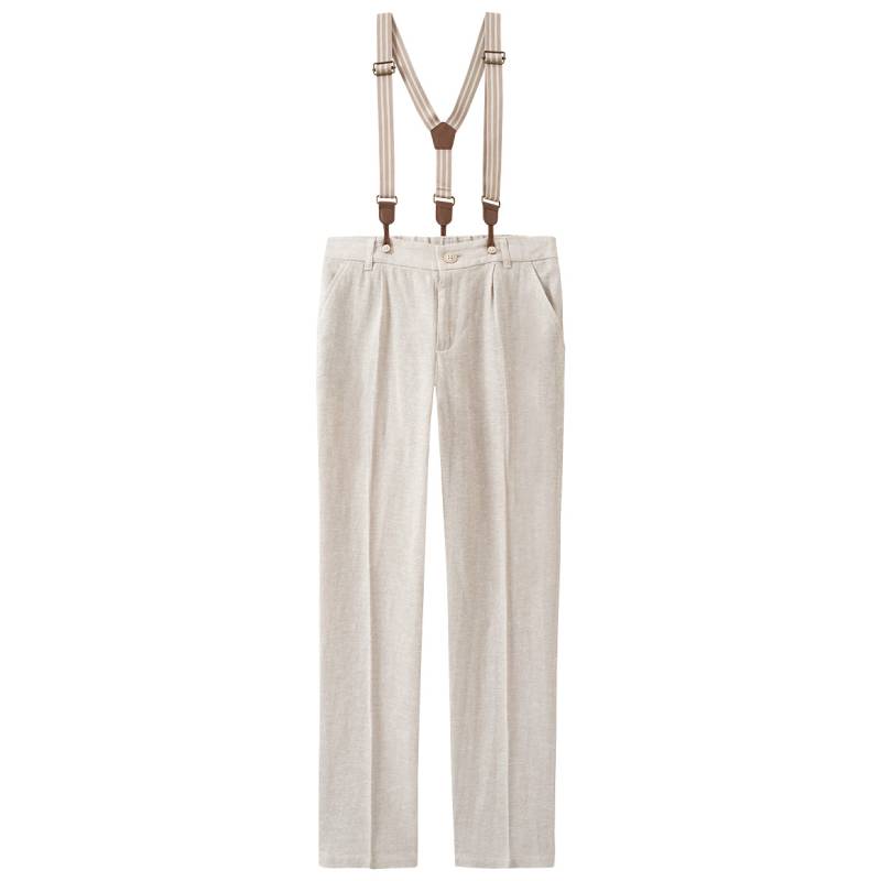 Jungen Leinen-Anzughose mit Hosenträgern Jungen Leinen-Anzughose mit Hosenträgern von Yigga