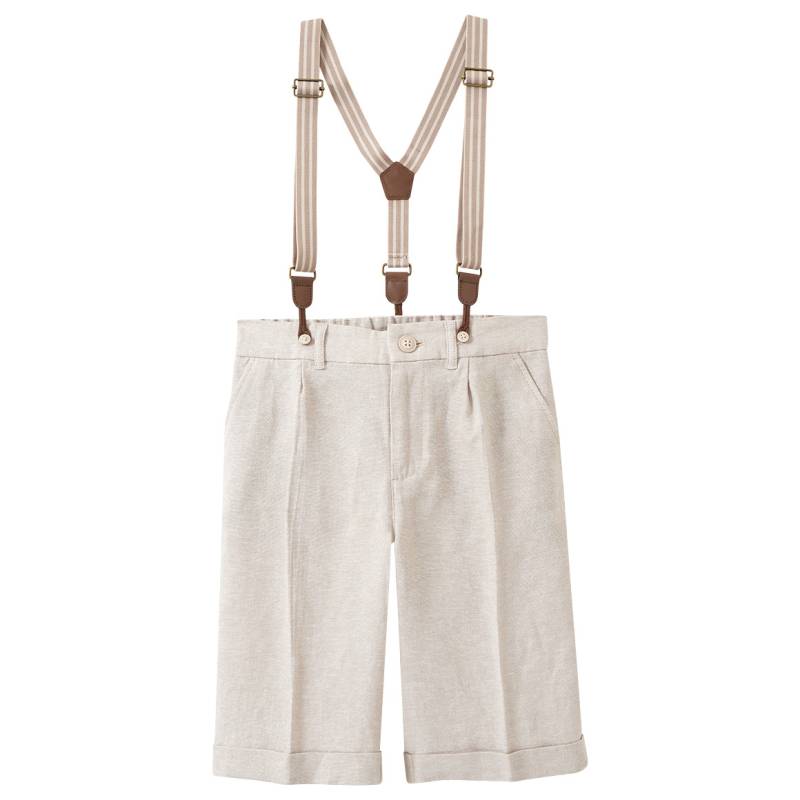 Jungen Leinen-Anzugshorts mit Hosenträgern Jungen Leinen-Anzugshorts mit Hosenträgern von Yigga