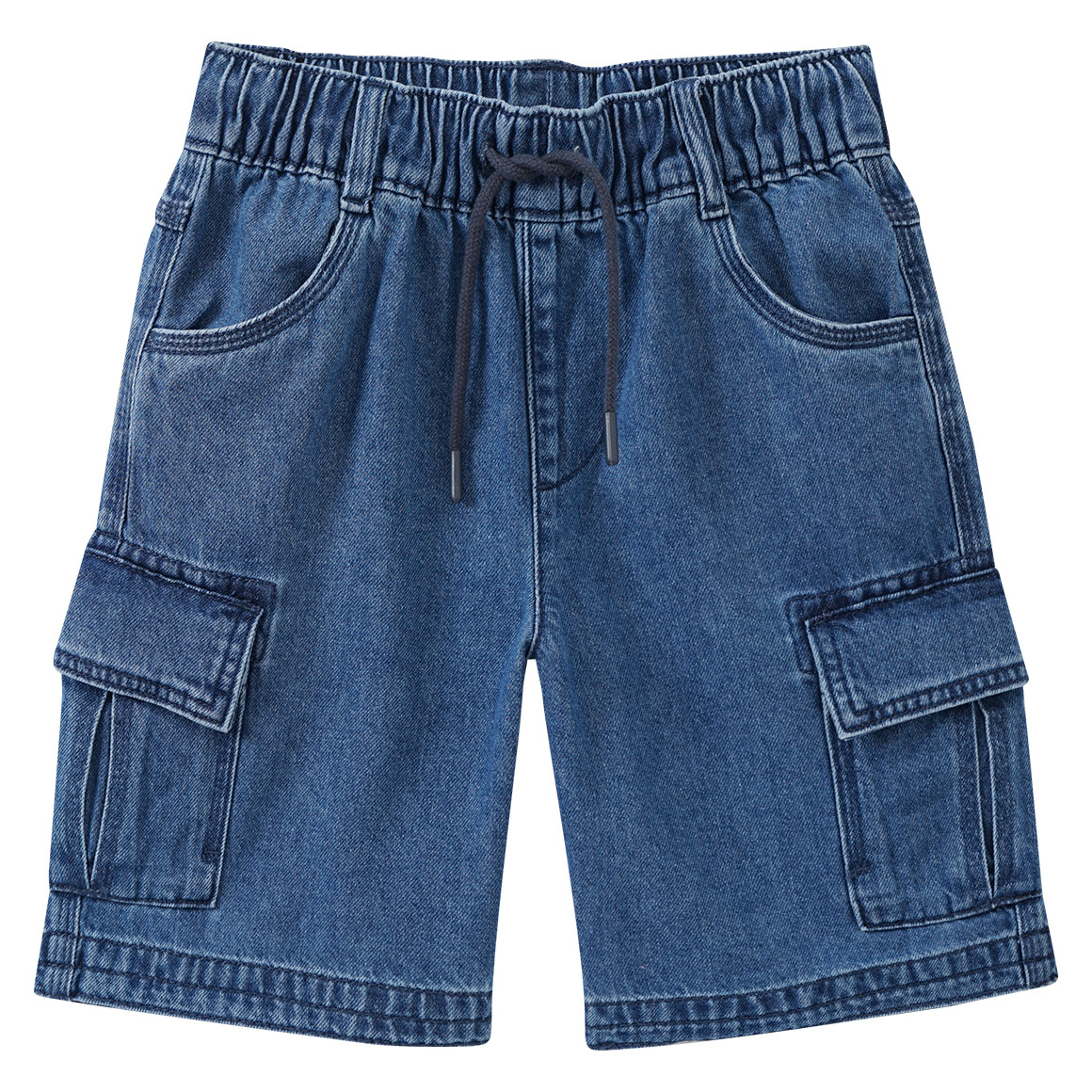 Jungen Pull-on-Jeansshorts in Used-Waschung von Yigga