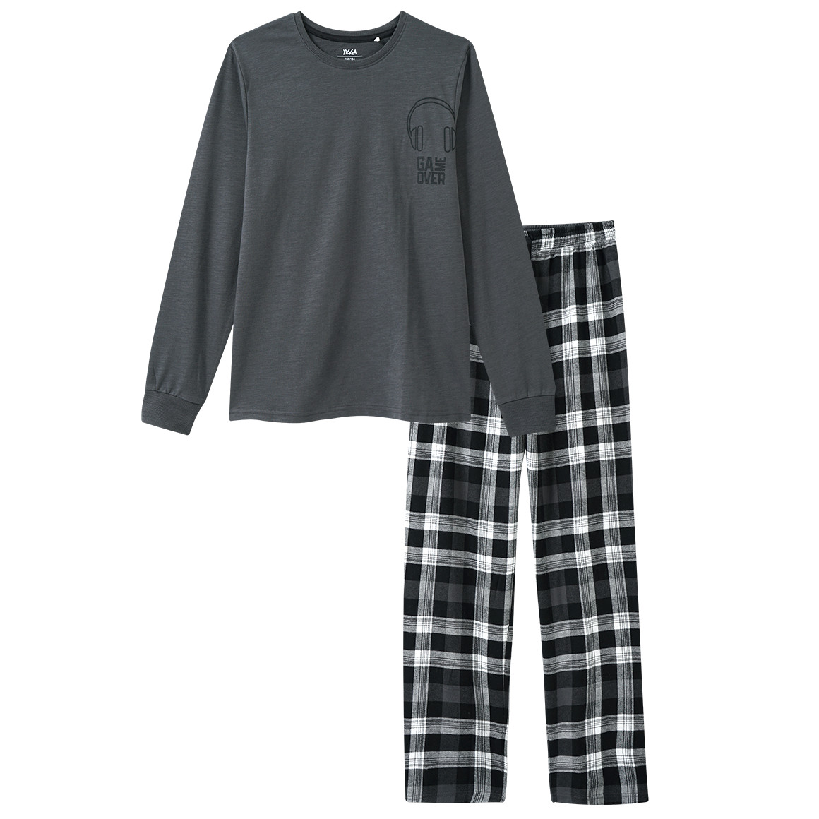 Jungen Schlafanzug mit karierter Hose von Yigga