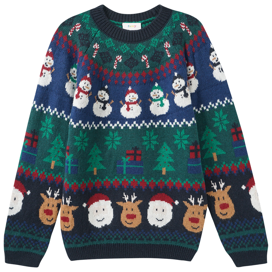 Kinder Weihnachtspullover mit Allover-Muster von Yigga