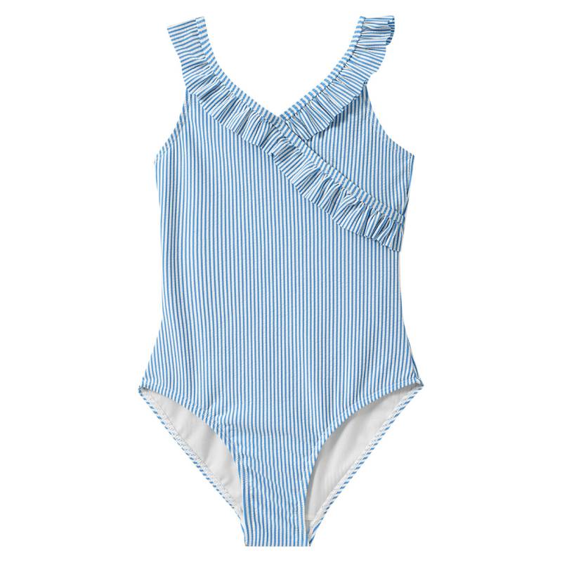 Mädchen Badeanzug mit Seersucker-Streifen von Yigga