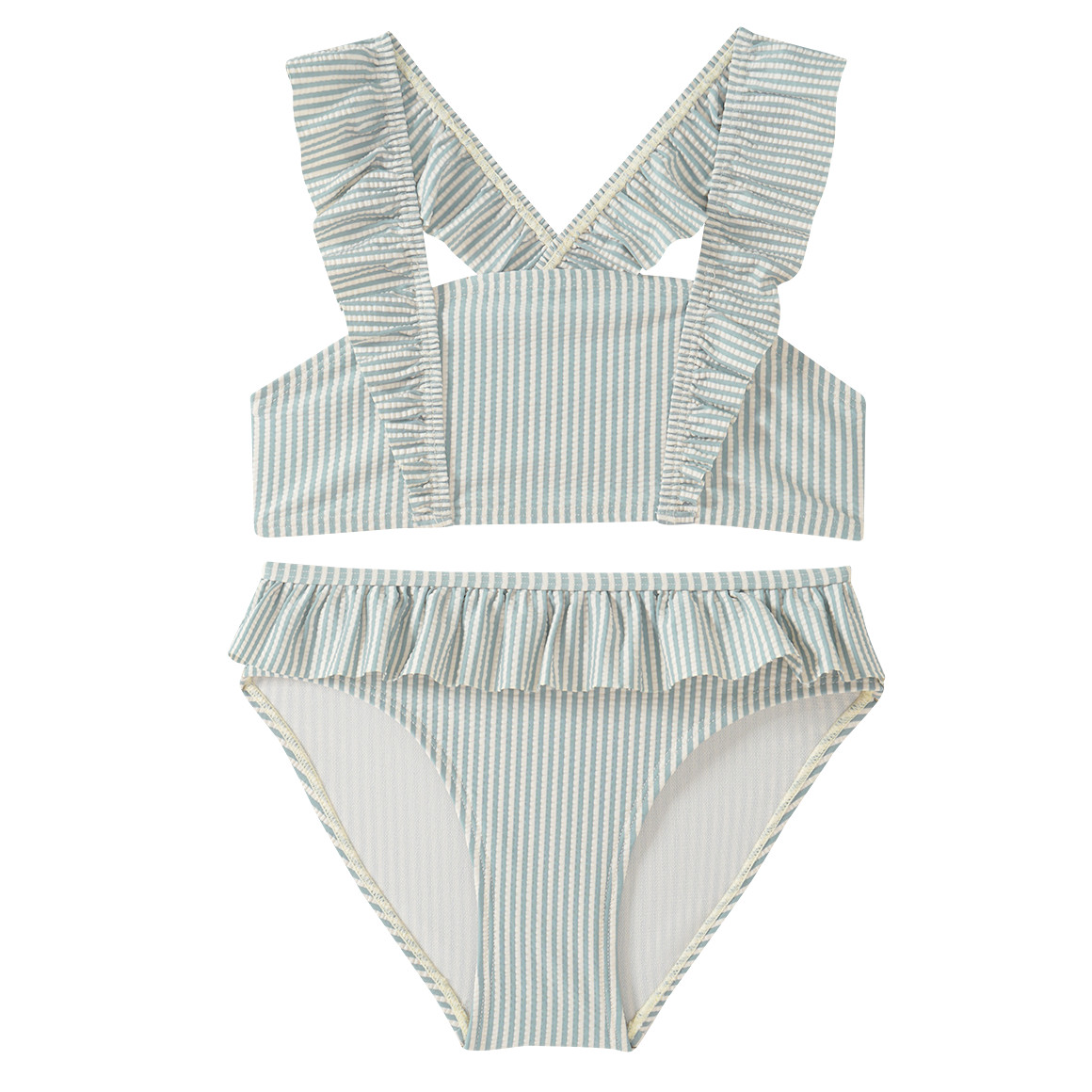 Mädchen Bikini mit Seersucker-Streifen Mädchen Bikini mit Seersucker-Streifen von Yigga