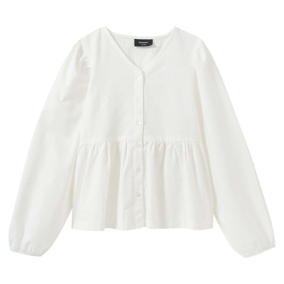 Mädchen Bluse mit Leinen-Anteil Mädchen Bluse mit Leinen-Anteil von Yigga