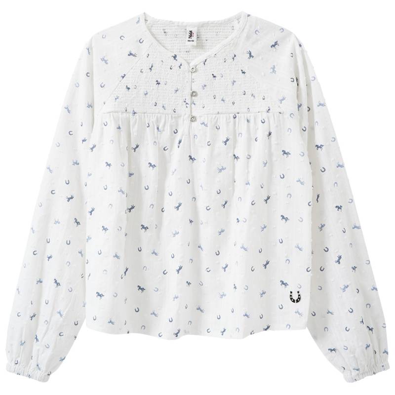 Mädchen Bluse mit Pferde-Allover Mädchen Bluse mit Pferde-Allover von Yigga