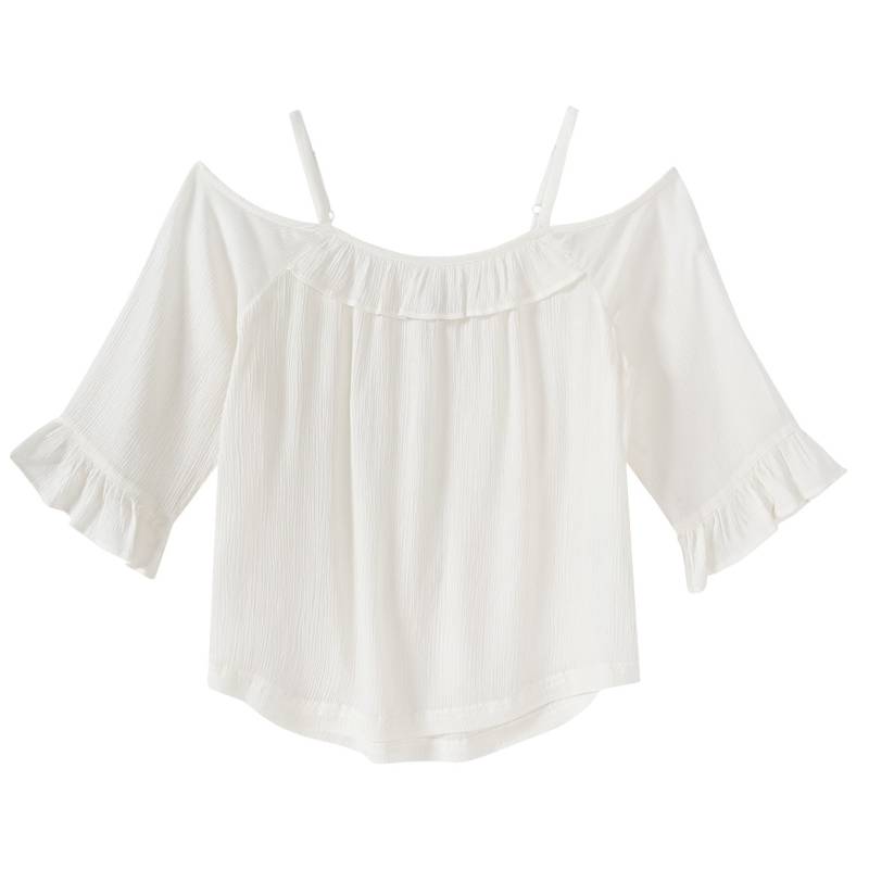 Mädchen Bluse mit gekreppter Struktur von Yigga