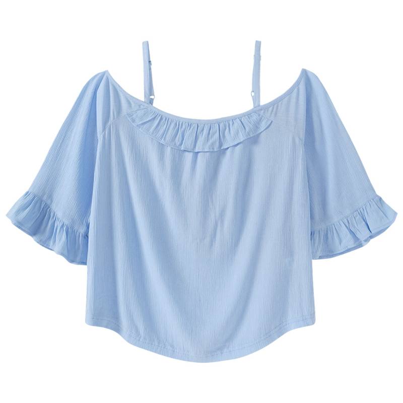 Mädchen Bluse mit gekreppter Struktur von Yigga