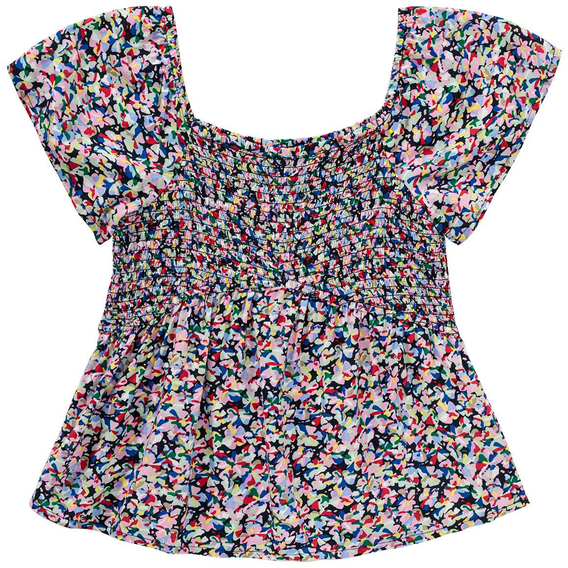 Mädchen Blusenshirt mit Blumen allover von Yigga