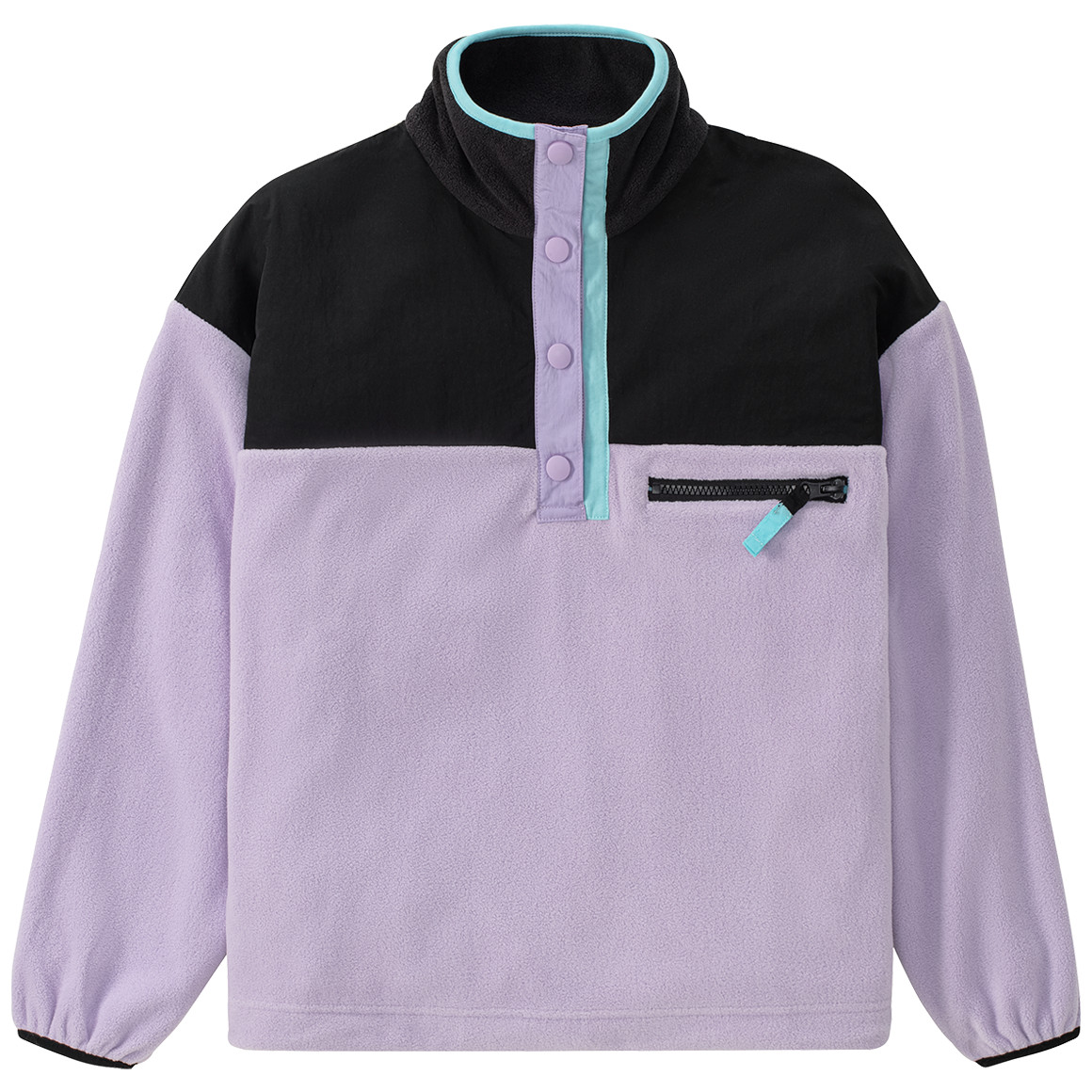 Mädchen Fleece-Pullover mit Farbteilern von Yigga