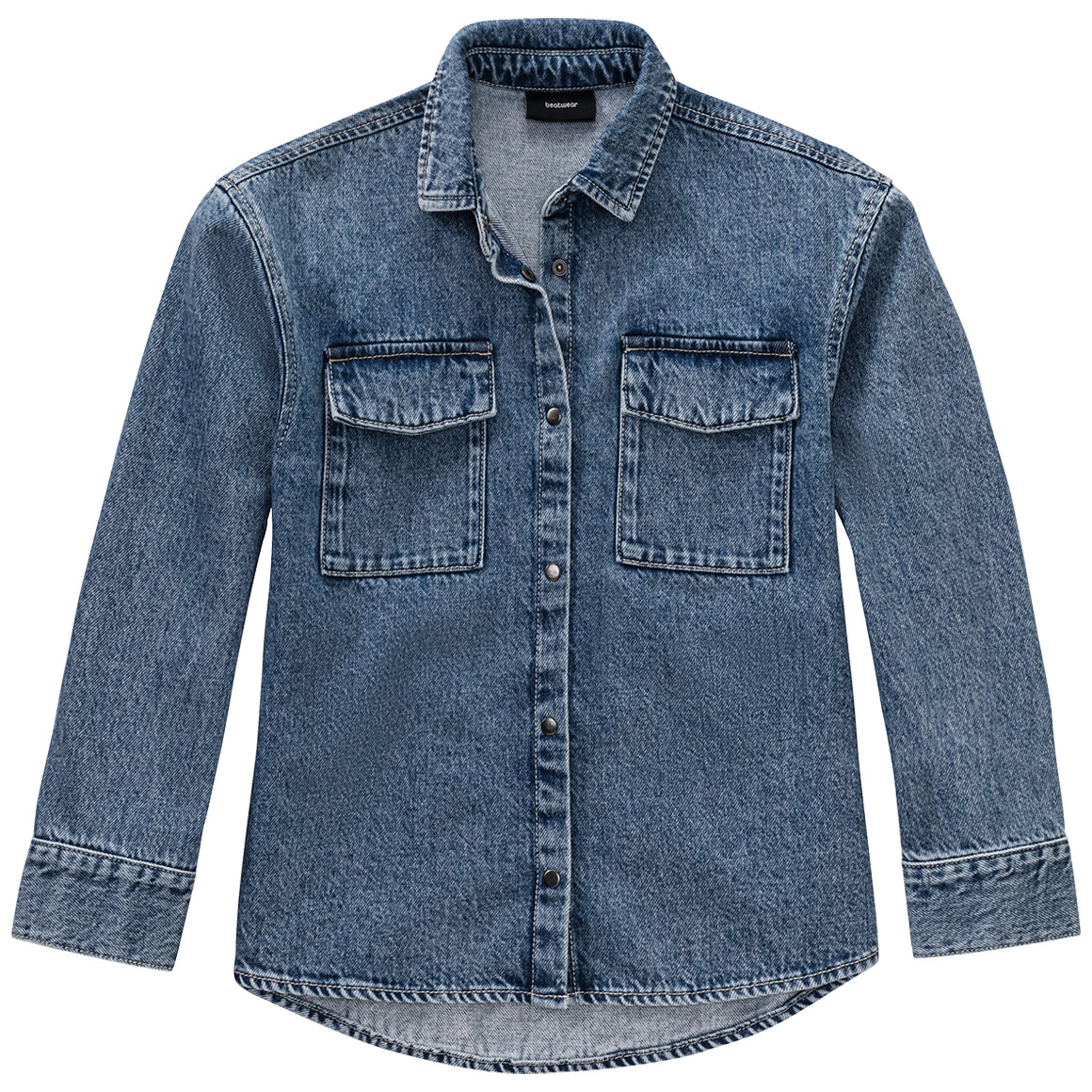 Mädchen Jeans-Bluse mit Druckknöpfen Mädchen Jeans-Bluse mit Druckknöpfen von Yigga