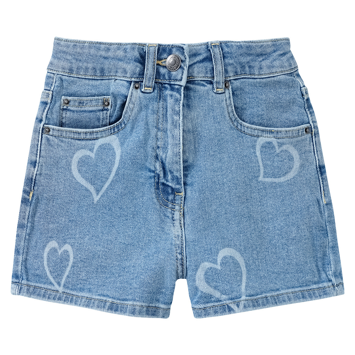 Mädchen Jeans-Shorts mit Herzen von Yigga