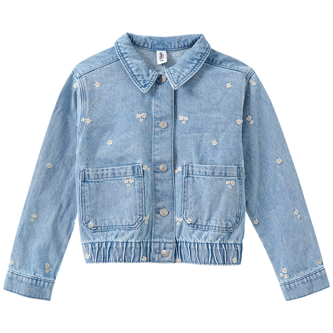 Mädchen Jeansjacke mit Blumen-Stickerei von Yigga