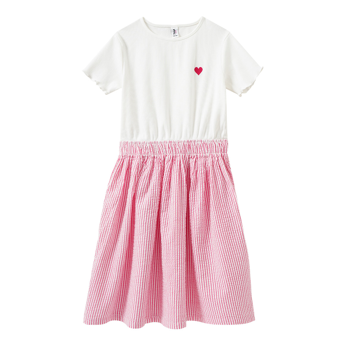 Mädchen Kleid mit Seersucker-Rockteil von Yigga