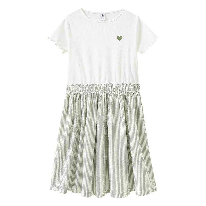 Mädchen Kleid mit Seersucker-Rockteil Mädchen Kleid mit Seersucker-Rockteil von Yigga