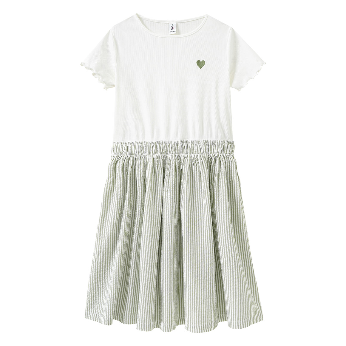 Mädchen Kleid mit Seersucker-Rockteil von Yigga