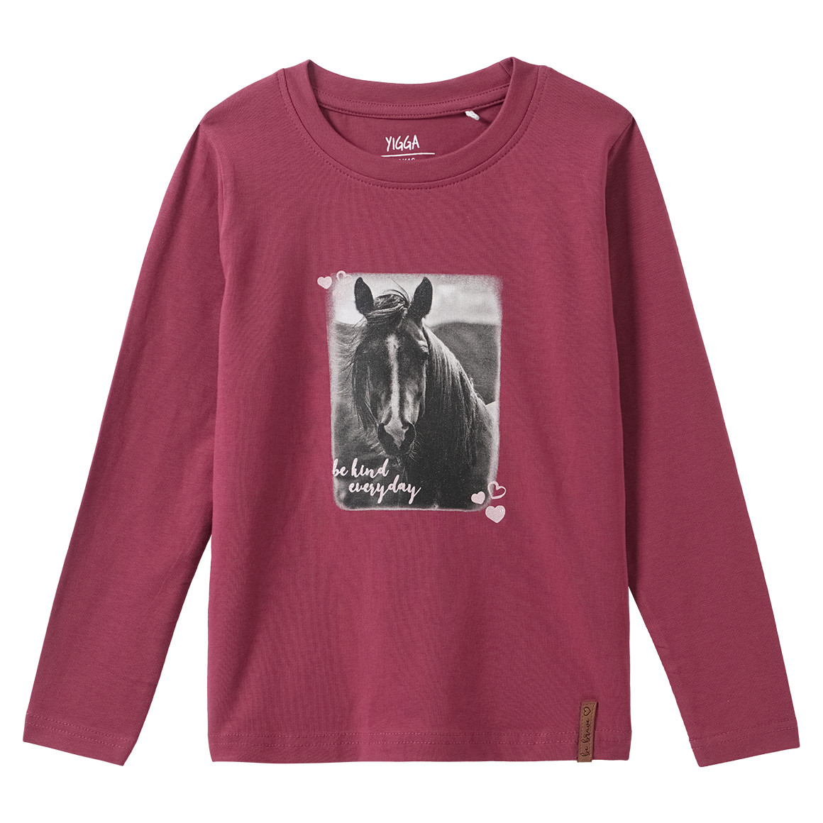 Mädchen Langarmshirt mit Pferde-Print von Yigga