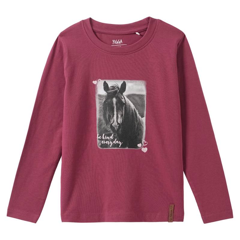 Mädchen Langarmshirt mit Pferde-Print von Yigga