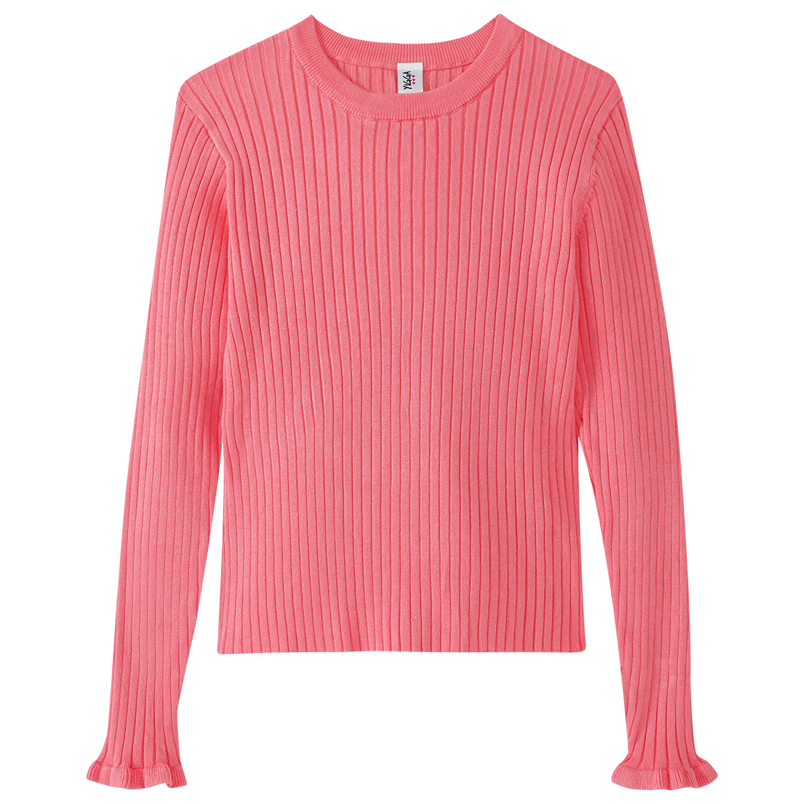 Mädchen Langarmshirt mit Rippstruktur von Yigga
