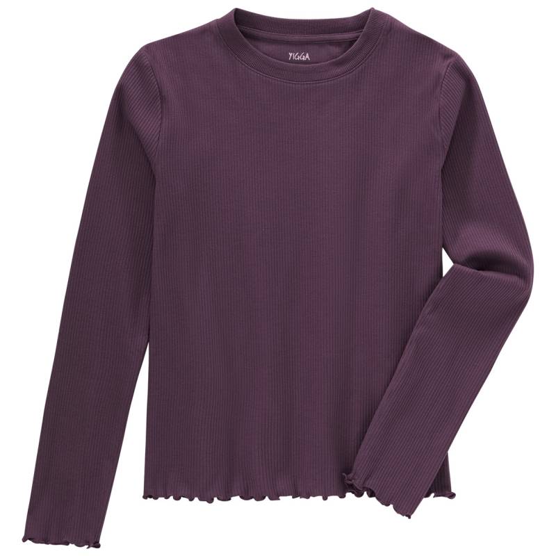 Mädchen Langarmshirt mit Rippstruktur von Yigga