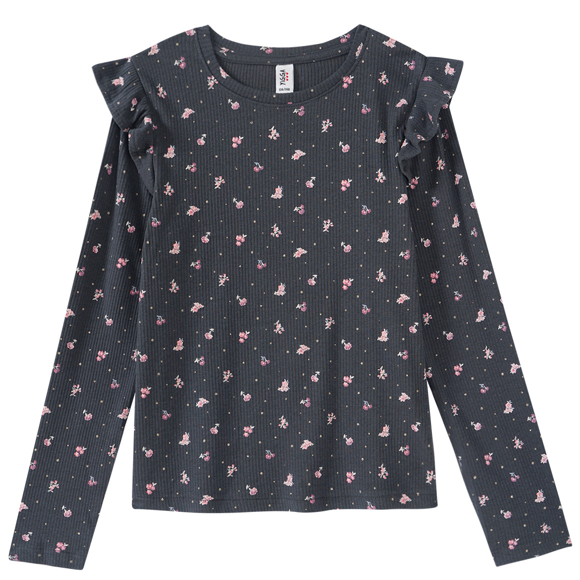 Mädchen Langarmshirt mit Rippstruktur Mädchen Langarmshirt mit Rippstruktur von Yigga