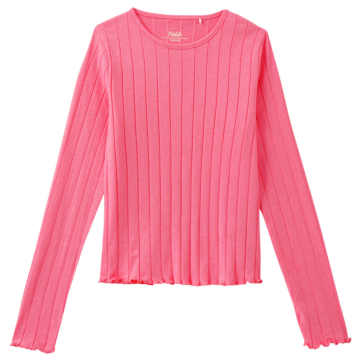 Mädchen Langarmshirt mit Wellenbündchen von Yigga