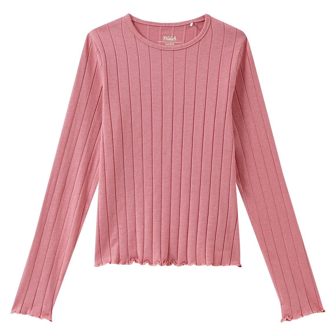 Mädchen Langarmshirt mit Wellenbündchen von Yigga