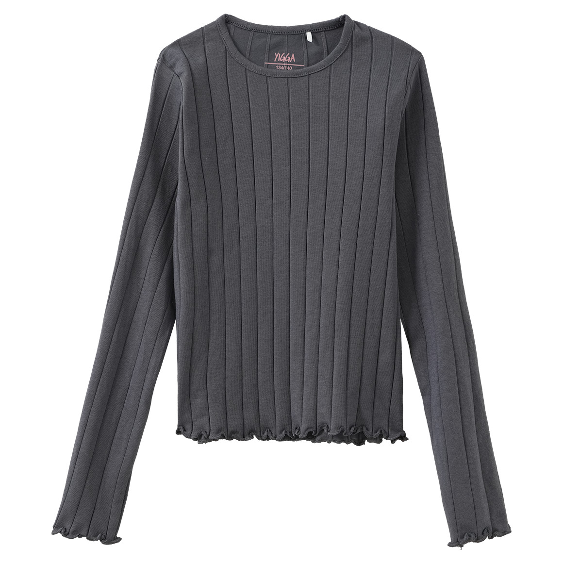 Mädchen Langarmshirt mit Wellenbündchen von Yigga