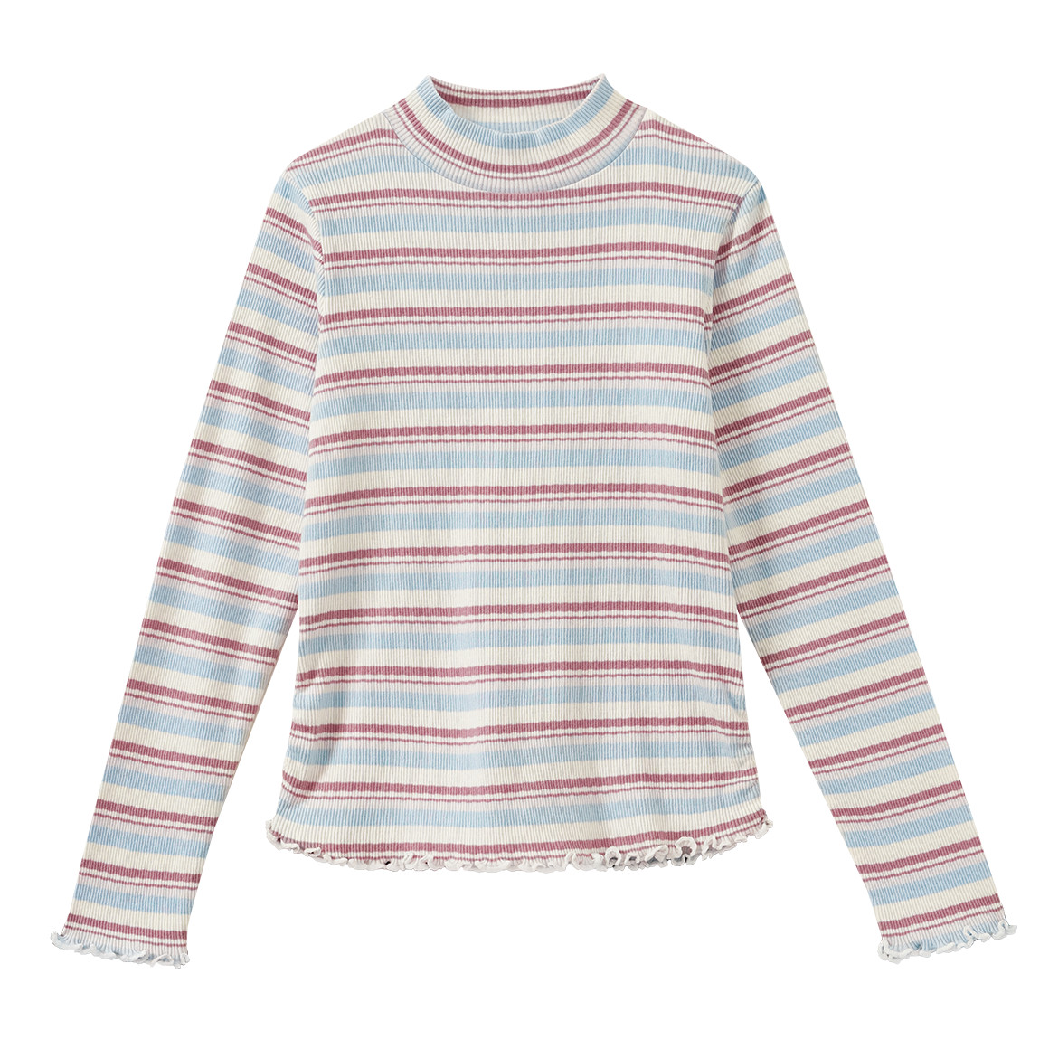 Mädchen Langarmshirt mit Wellenbündchen Mädchen Langarmshirt mit Wellenbündchen von Yigga