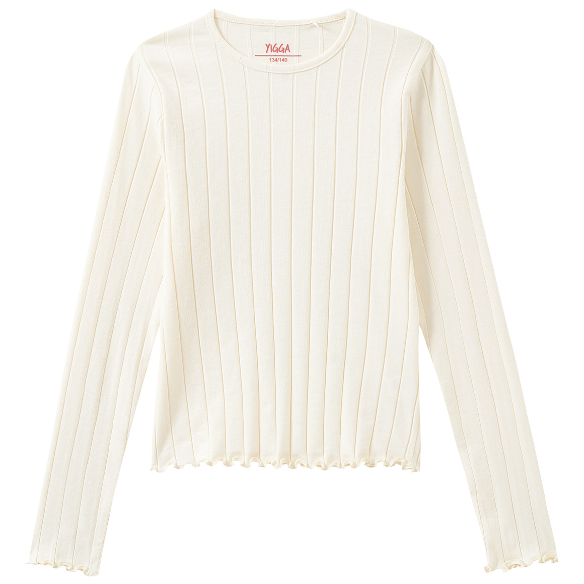 Mädchen Langarmshirt mit Wellenbündchen Mädchen Langarmshirt mit Wellenbündchen von Yigga